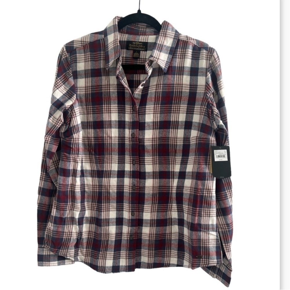 Noble Outfitters Flannel in Off White/ Port Plaid
